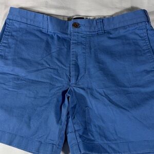 J. Crew mens cobalt blue flat front basic 7" inseam chino shorts - size 33